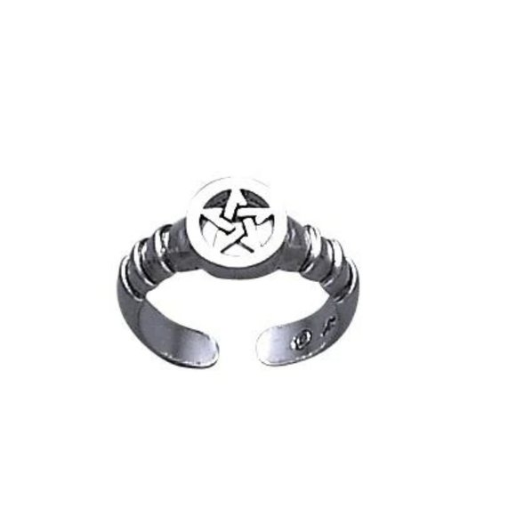 Pentacle Sterling Silver Toe Ring - Picture 2 of 2